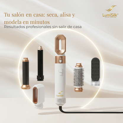 LumiSilk™ Modelador de Cabello 5 en 1 [Salón en casa: seca, alisa y modela en minutos]