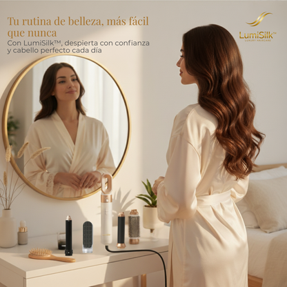 LumiSilk™ Modelador de Cabello 5 en 1 [Salón en casa: seca, alisa y modela en minutos]